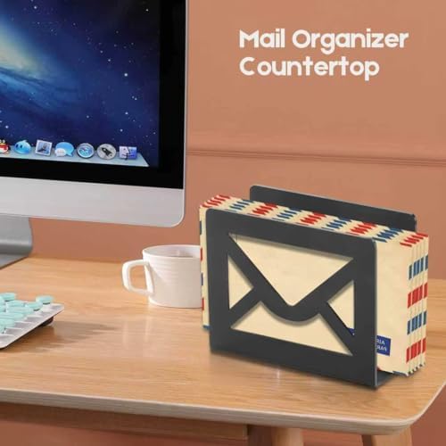 Desktop Letter Holder, Metal Desktop Mail Holder for Desk