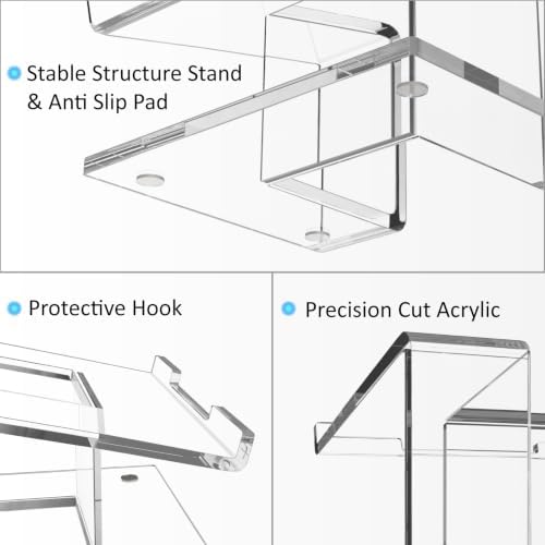 FUCDTEFC Acrylic Laptop Stand for Desk, Laptop Riser for 10-15.6 Inch Laptops, Ergonomic Computer Stand Holder Compatible with Macbooks and Notebooks- Clear