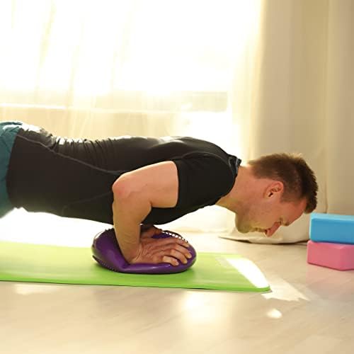 Relaxdays Balance Disc, 33 cm Stability Wobble Cushion with Air Pump, Balance Pillow with Nubs, Fitness Board, Pink
