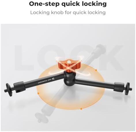 K&F CONCEPT 9.8" Magic Arm, 1/4" Screw Camera Mount Arm 360° Ball Heads