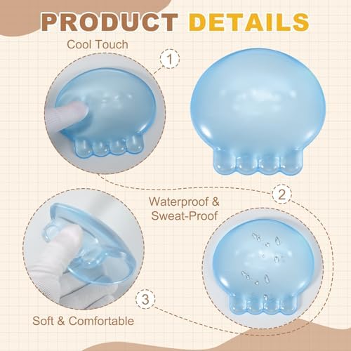 PATIKIL Gel Wrist Rest, Wrist Support for Mouse Jellyfish Shape Ergonomic Mouse Pad Soft Silicone Support Comfortable Cushion for Computer Gaming Office Home, Bright Blue