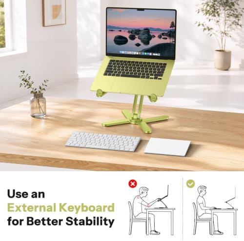 OMOTON LA10 360° Rotating Laptop Stand Riser Foldable for Desk, Citron