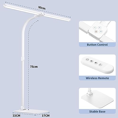 LED Desk Lamp Architect Task Light Dual Head Modern Flexible Gooseneck Tall