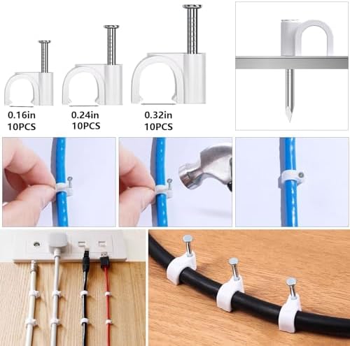 ELII 328Pcs Cable Management Kit, 8 Magnetic Cable Holder 69 Cable Clips