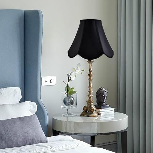 GO&SO Lamp Shades 1Pc,6" x 13" x 10.6",Bell Lamp Shade,Black Petals