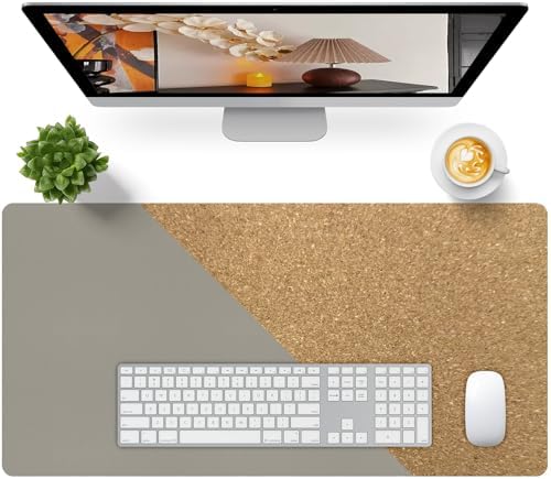 Bloss Grey Desk Mat, Leather Desk Pad, Desk Matt for Desktop, Waterproof Desk Pad Mat, Computer Mat for Office Work/Home/Decor/Desk Protector/Cover(31.5 x 15.7 Inches)