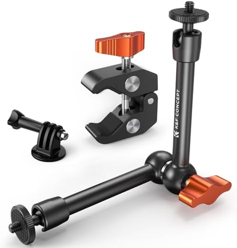 K&F CONCEPT 9.8" Magic Arm Clamp Kit with 1/4" & 3/8" Thread Screw