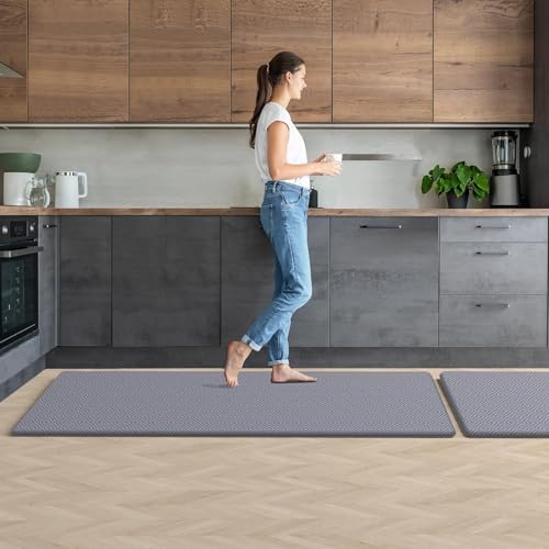 Kitchen Mat 2PCS Kitchen Rugs Cushioned Anti-Fatigue Rug Standing Desk Mat