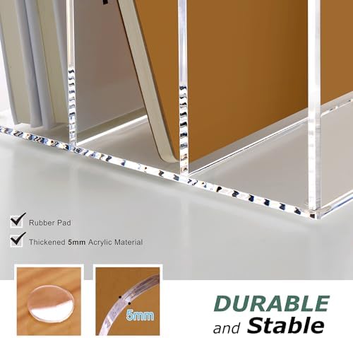 SANRUI Acrylic Magazine Holder Desk Organizer Workspace Sorter Clear 3 Slot