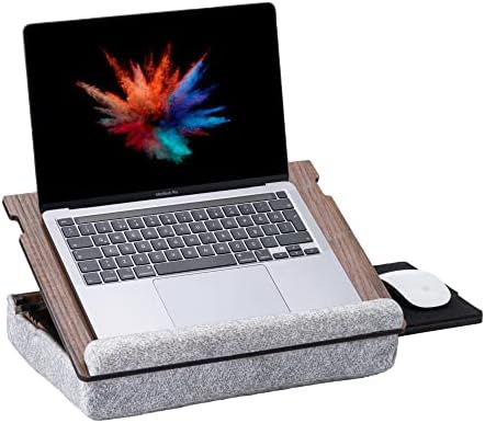 Vigo Wood Lap Desk for Laptop - Laptop Tray with Cushion, Portable Lap Desk for Lap, Adjustable Lapdesk, Couch Lap top Table for Work, Ergonomic Lap top Stand for Bed