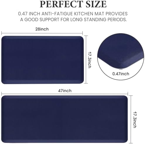 HappyTrends 2 PCS Kitchen Mat Cushioned Anti-Fatigue Floor Mat, Heavy Duty