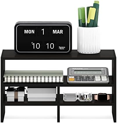 Furinno Hermite Desk Top Organizing Shelf Bookcase, Espresso