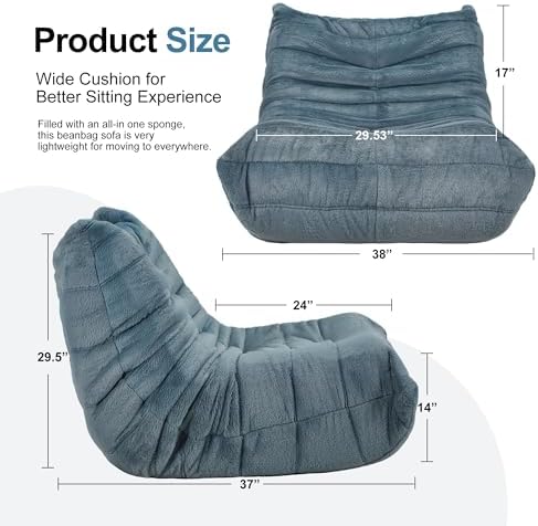 Hobestluk Big Bean Bag Chairs for Adults Fireside BeanBag Couch Togo Sofa