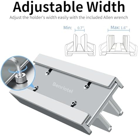 Aluminum Vertical Laptop Stand Holder for Desk Compatible with MacBook Pro, MacBook Air, Dell, HP, Lenovo, Up to 17.3 inches, Silver