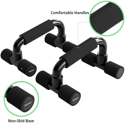 READAEER Push Up Bars Gym Exercise Equipment Fitness 1 Pair Pushup Handles with Cushioned Foam Grip and Non-Slip Sturdy Structure Push Up Bars for Men & Women