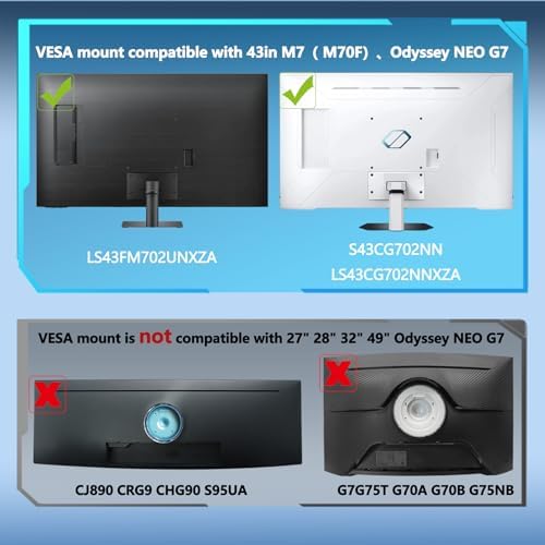 43" M7 M70F VESA Mount Adapter Compatible with Samsung 43" M7（ M70F）Monitor