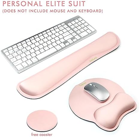 VAGAU Premium Keyboard Wrist Rest and Mouse Pad Wrist Support Pink