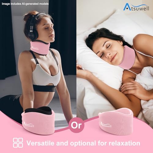 Atsuwell Ice Pack Neck Braces for Neck Pain and Support, Pink