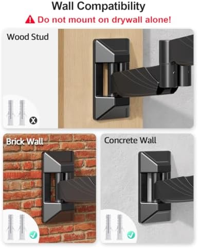 MOUNT PRO Long Arm Dual Monitor Wall Mount for Max 32" Screens, Max 17.6lbs
