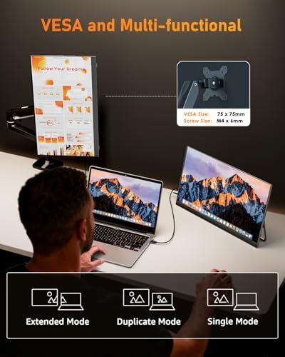 Yodoit 18.5" Portable Monitor 100Hz FHD USB-C IPS for Gaming and Work