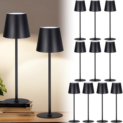 Retisee 12 Pack Cordless Table Lamp Portable Rechargeable Lamp, Black