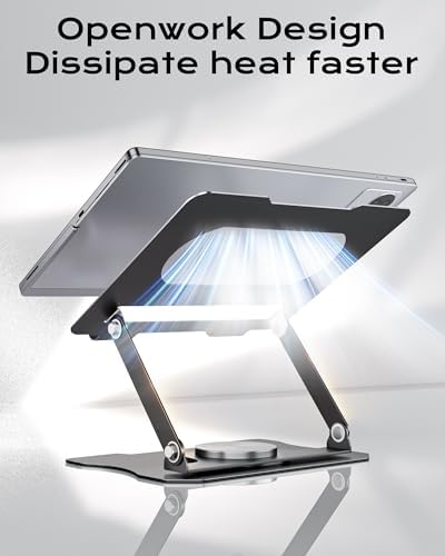 Ergonomic Computer Stand for Desk, Adjustable Height Laptop Stand, Notebook Mount Holder Compatible with 10-15.6 Inch Laptops, Tablets