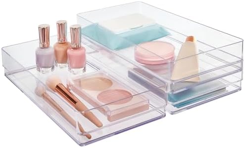 STORi SimpleSort 3-Piece Stackable Clear Drawer Organizer, 12" x 6" x 2"