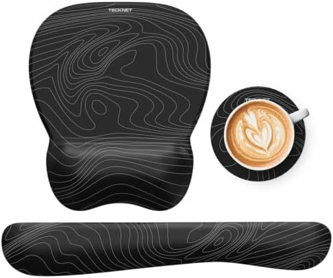 TECKNET Gel Ergonomic Mouse Pad & Keyboard Wrist Rest & Coaster