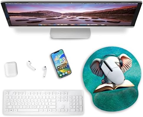 Blusabaca Elephant Mouse Pad Wrist Rest Ergonomic Mousepad Wrist Support
