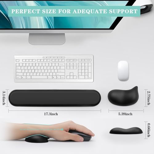 Ergonomic Wrist Rest for Computer Keyboard and Mouse Set with Wrist Support