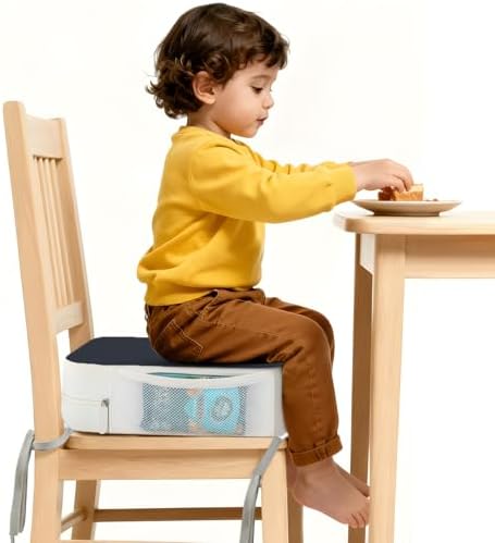 Booster Seat for Kitchen Chair, 3.8" Kid Booster Seat Cushion with Ties