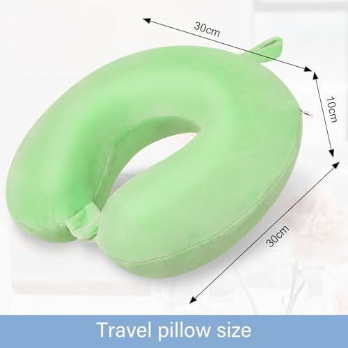 Neck Pillow for Travel U Shape Memory Foam Pillows, Green