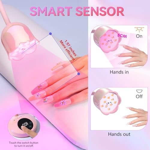 Makartt Flash Cure UV Nail Lamp for Gel Nails Rechargeable Gooseneck Design