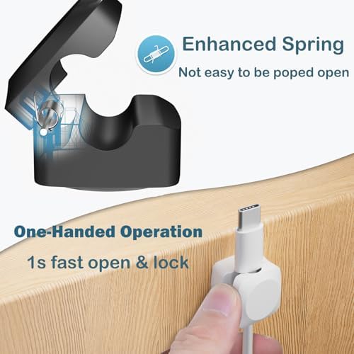 Rotatable Cable Clips, 8 Pack Cord Holder for Nightstand