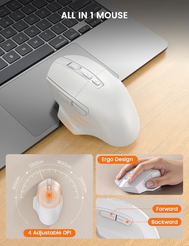 SABLUTE Wireless Keyboard and Mouse Combo with Ergonomic Wave Key