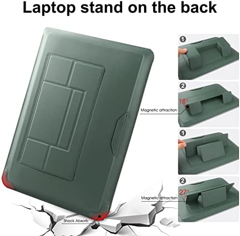 HoYiXi 15 16 Inch Laptop Sleeve Case Leather Bag for MacBook Pro 16 2021 & 2019/Huawei MateBook D15/HP 15.6" PC/MacBook Pro 15/XiaoXin Air 15.6'', Green