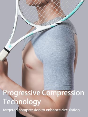 Shoulder Brace for Men & Women – Shoulder Compression Sleeve for Rotator Cuff Injuries, Frozen Shoulder & Tendonitis – Breathable Shoulder Support for Sports & Recovery – Fits Left or Right Arm (160-200 lbs)
