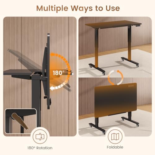 SEDETA 31.5 Inches Electric Standing Desk, 180° Tiltable Mobile Rising