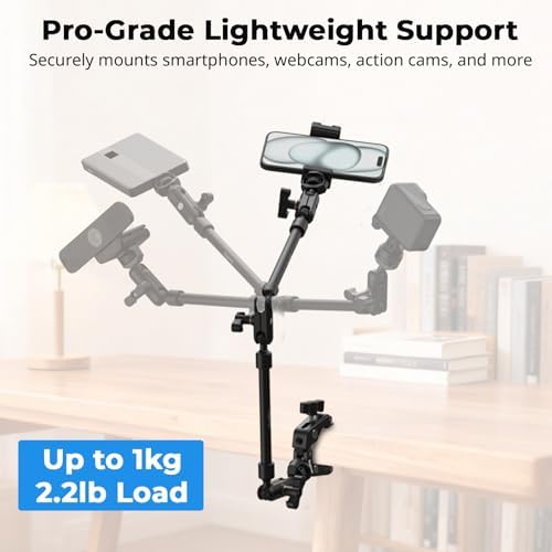 SMALLRIG 26" Magic Arm with Super Clamp, Overhead Phone Mount w/Cable Clip