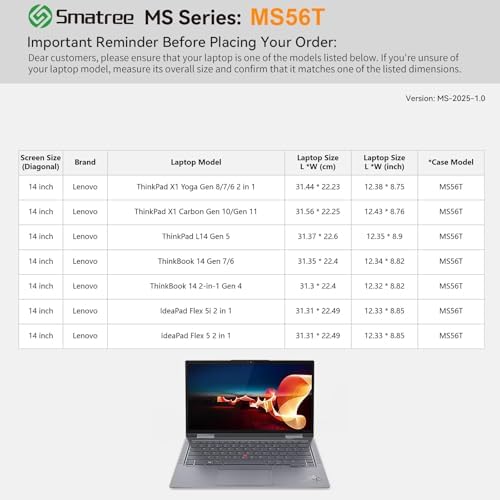 Smatree MS56T Hard EVA Sleeve with Stand for 14" Lenovo ThinkPad L14 Gen5