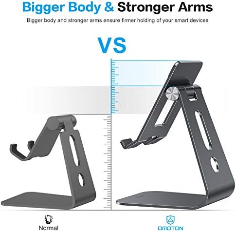 OMOTON T2 Tablet Stand for Desk, Aluminum Holder for iPad Pro/Air, Black