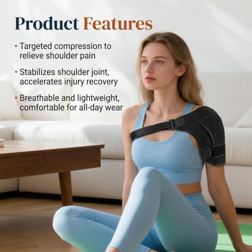 Shoulder Brace for Women and Men Rotator Cuff Injury Support, Adjustable