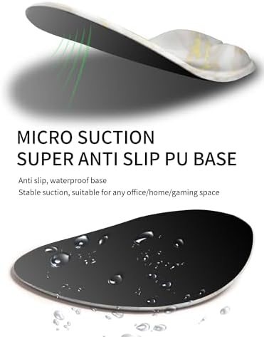 Palm-Rest and Wrist-Hugging Mouse Pad Wrist Rest, Ergonomic Wrist Support with Curve Fitting Cushioned Memory Foam for Carpal Tunnel Pain Relief, 9.9 x 8.3 Inch, Platinum Marble