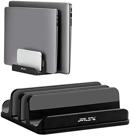 JARLINK 4-in-1 Adjustable Vertical Laptop Stand, Aluminum Holder, Black