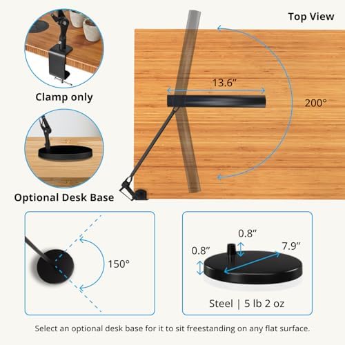 UPLIFTDESK E7 LED Desk Lamp with Clamp - 3 Color Mode Architect Desk Lamp