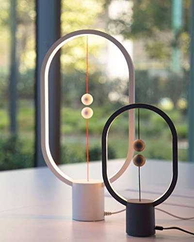 Allocacoc Heng Balance lamp, DesignNest, Switch on in mid-air, USB Powered LED Table lamp, magneticDesk lamp, Warm Eye-Care Lamp, Contemporary Soft Light, Office, Home (Dark Wood)
