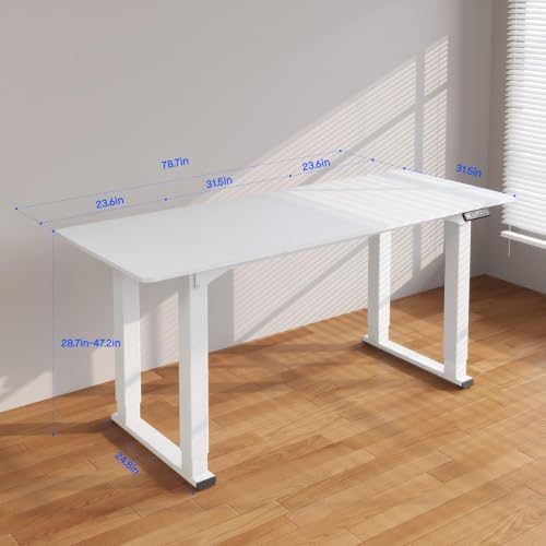 SANODESK 4-Leg 78''x32'' Large Electric Height Adjustable Standing Desk