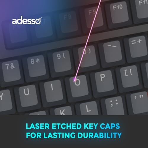 Adesso EasyTouch 150 Wired Mechanical Keyboard, Integrated Palm Rest