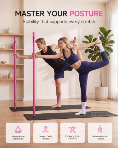 Yoga Stick, 60" Adjustable Stretching Stick for Mobility & Balance
