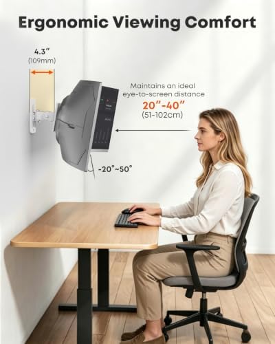 Monitor Wall Mount for 17–49 Inch inch Flat/Curved Ultrawide Screens